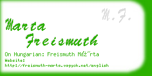 marta freismuth business card